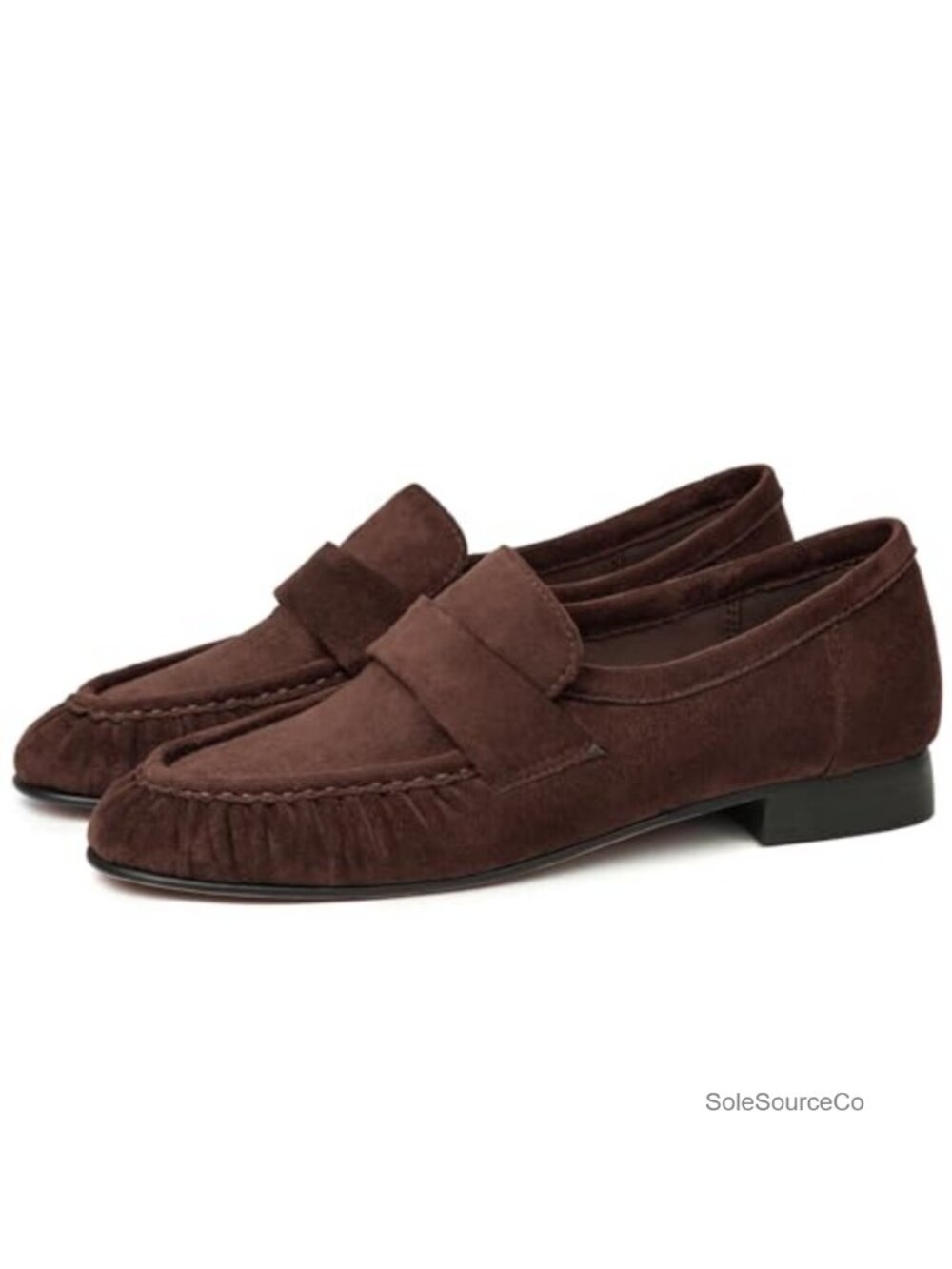 Women's Chunky Heel Penny Loafers Slip On Comfortable Dressy Work Flats